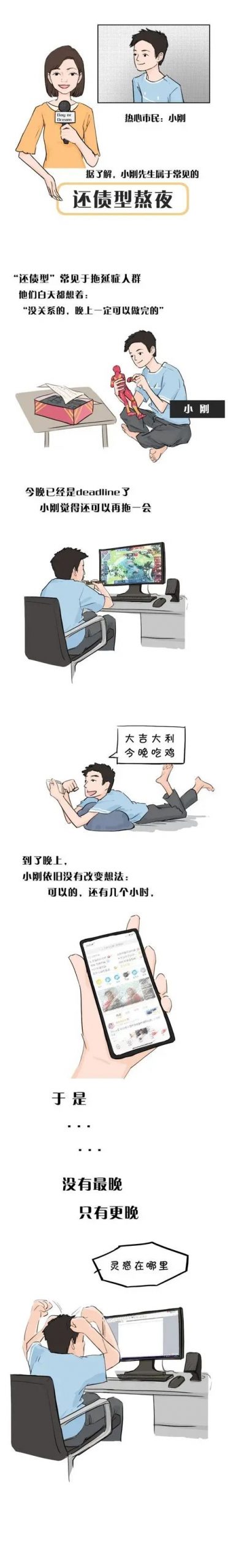 现在的成年人，熬夜是一种常态！（漫画）
