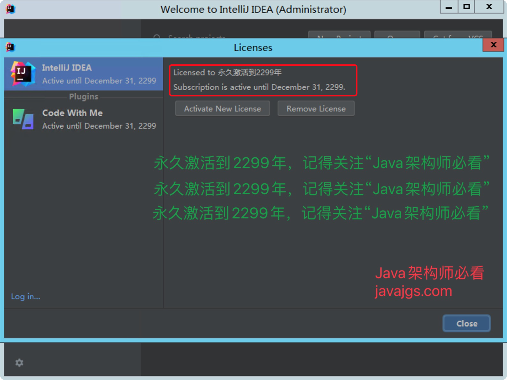 IDEA2021.3.3永久激活码教程-2299年Windows版持续更新
