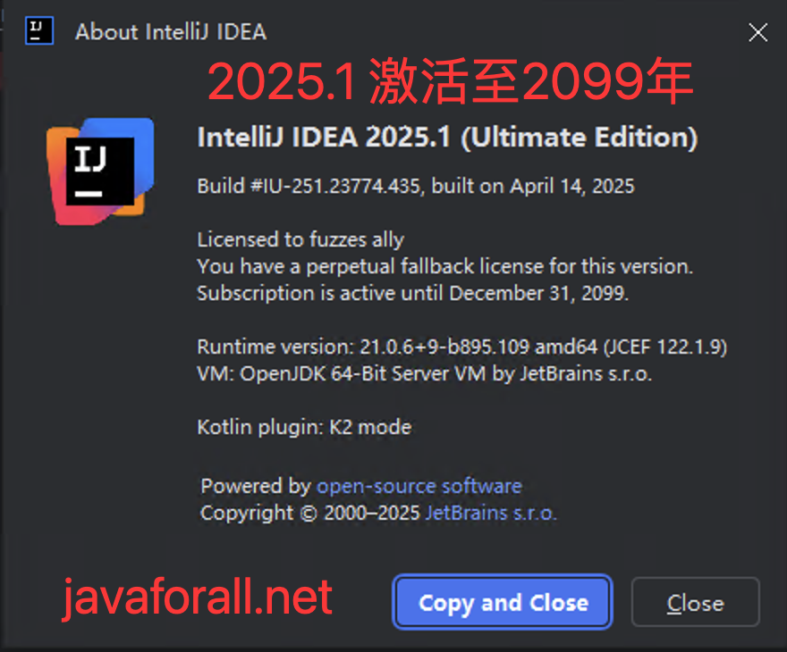 【2025最新】Idea 2025.1激活教程+一键激活永久使用